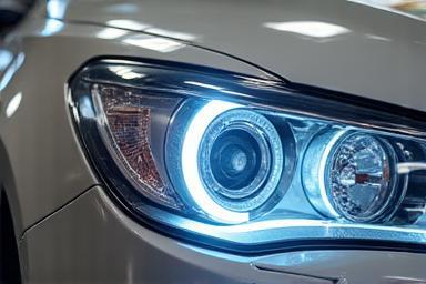 Headlight restoration close up